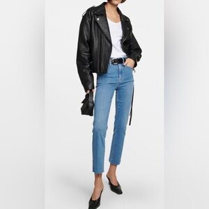 Frame Denim NWT $240 SYLVIE CROP High Rise Straight Leg Jeans Size 32